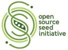 Open Source Seed Initiative Logo featuring green swirls around pea pod design